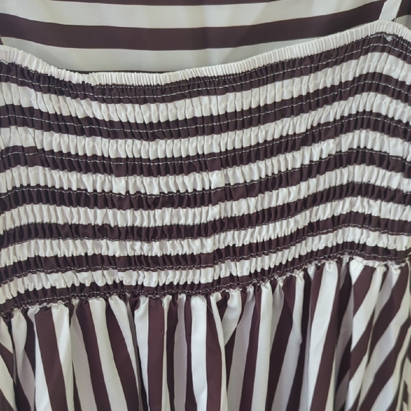 Striped Brown and White Maxi Dress - Picture 5 of 7
